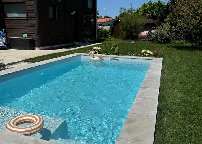 Le De L'ocean - Maison Familiale En Bois Neuve - Piscine Chauffee Feriehus *