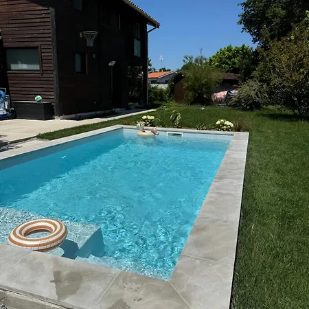 Le De L'ocean - Maison Familiale En Bois Neuve - Piscine Chauffee Ferienhaus *